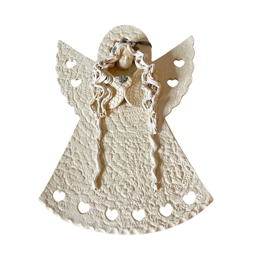 Earthen Vessels Pottery Angel Signed by Rosemary Villani